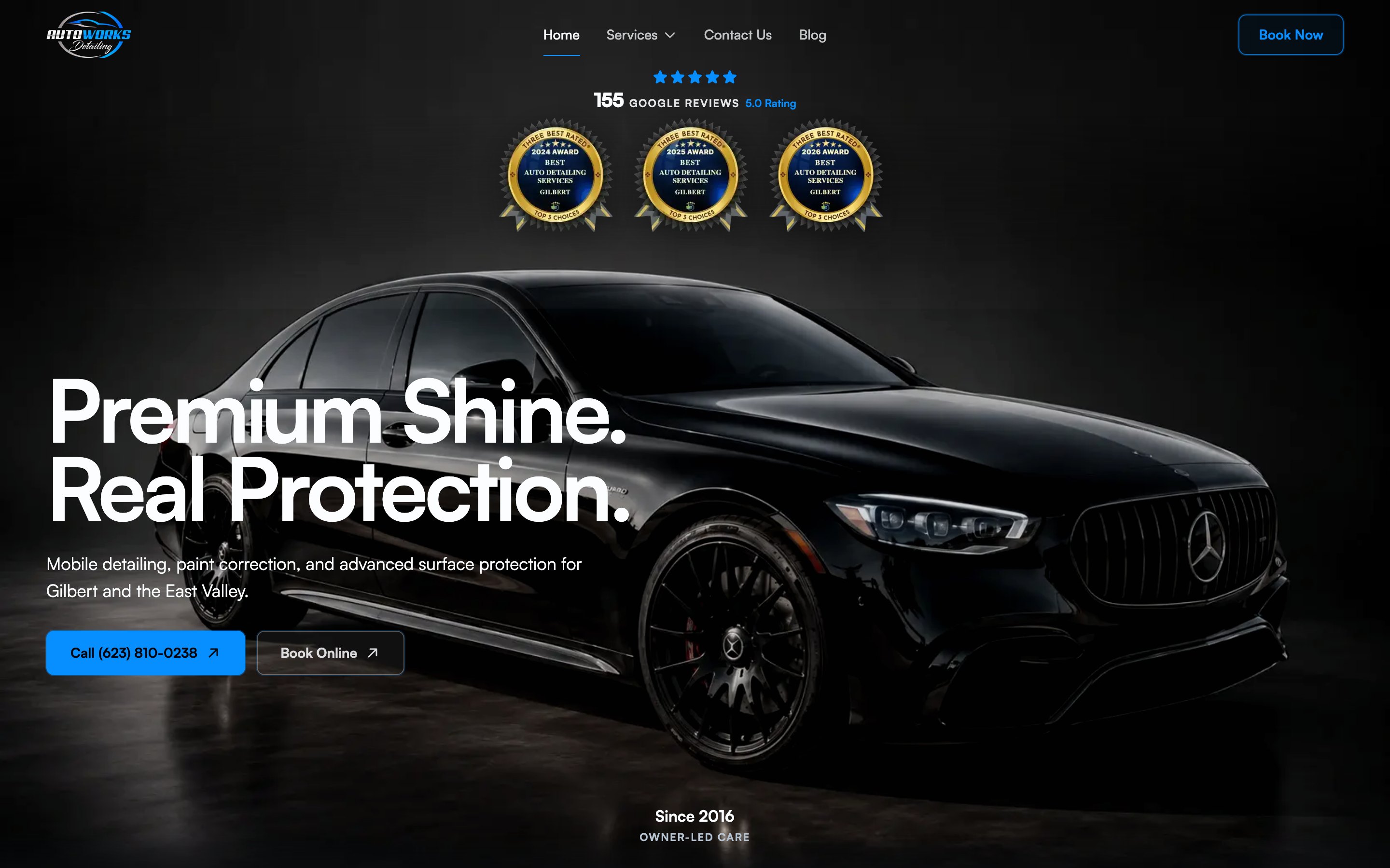 AutoWorks Detailing mobile detailing website built by Strategic Digital Media