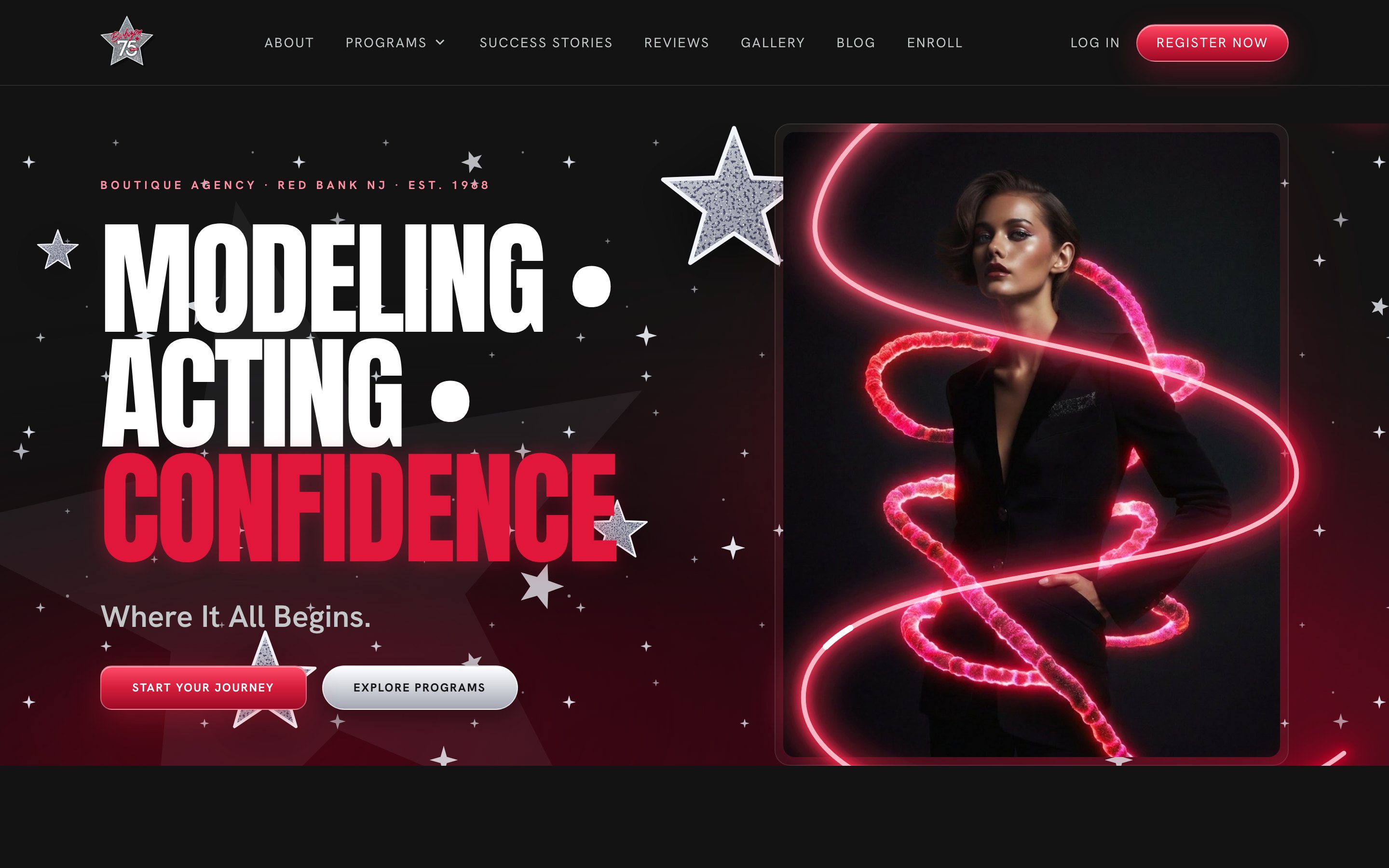 Barbizon of Red Bank modeling and acting school website built by Strategic Digital Media