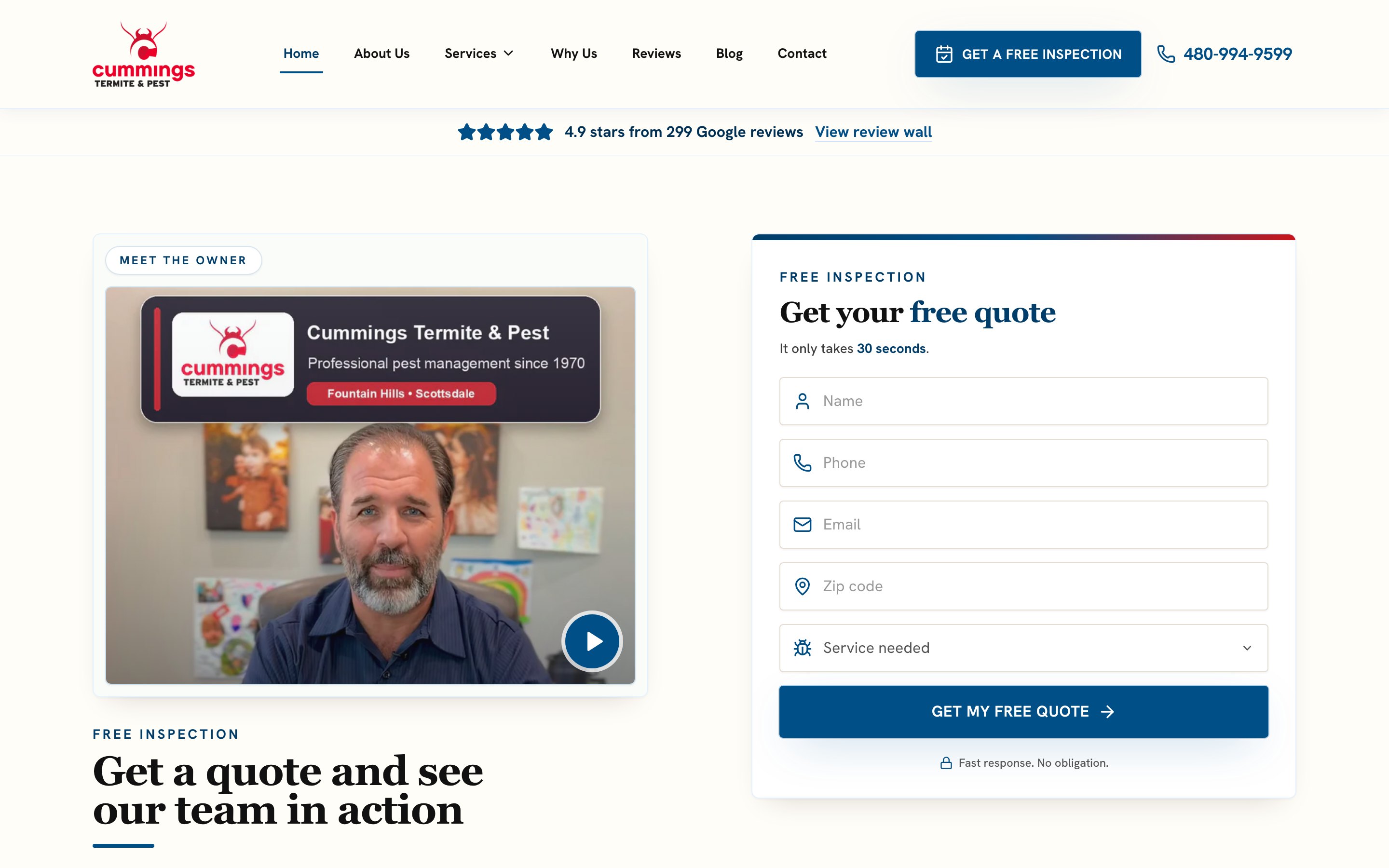Cummings Pest control website redesigned by Strategic Digital Media